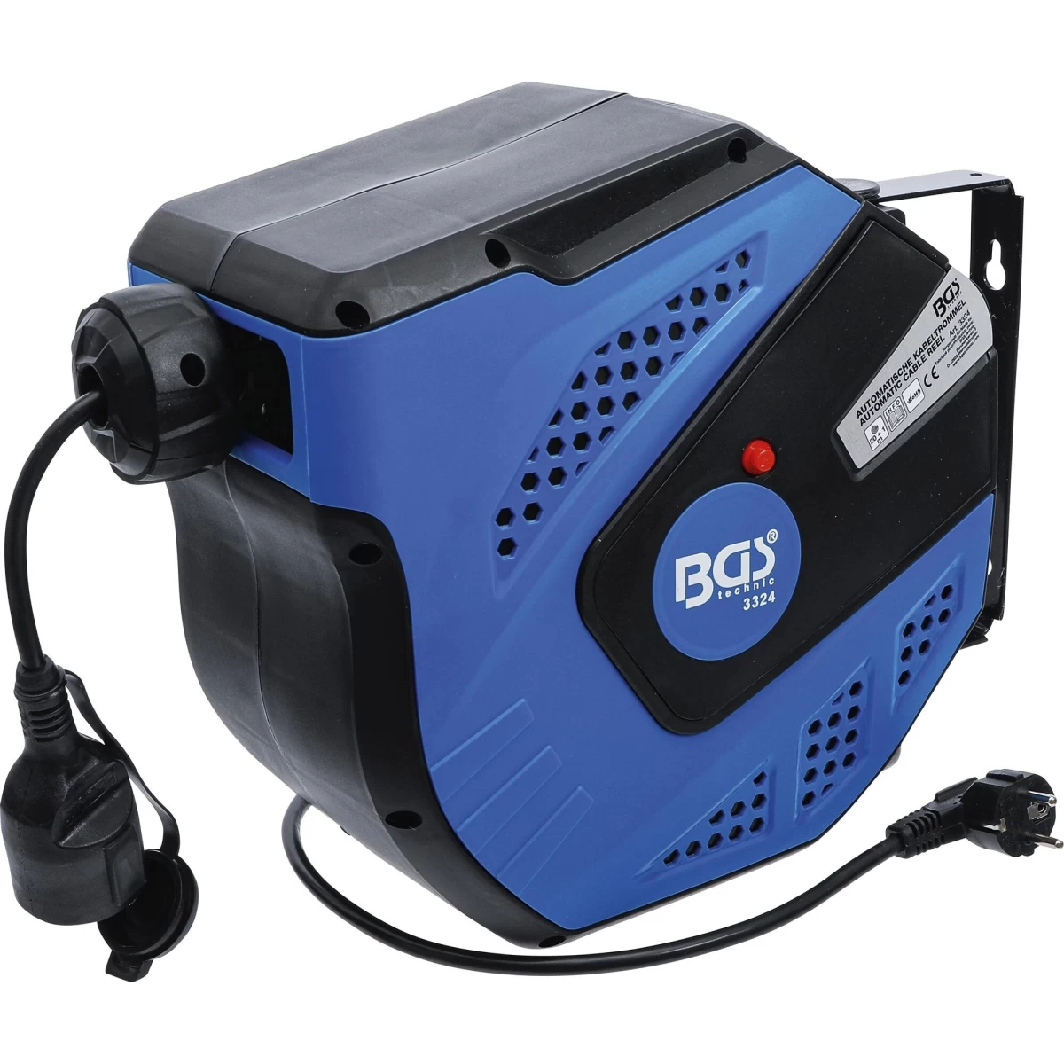 Prailgintuvas BGS Technic 3324 | H05VV-F | automatinė ritė | 1 lizdas | 3000W | 20M