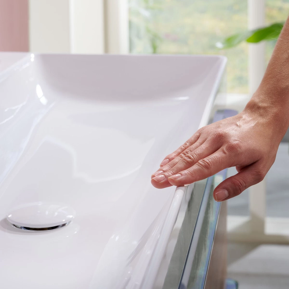 Praustuvas Hansgrohe Xelu Q 100x48 cm, balta blizgi, 61036450