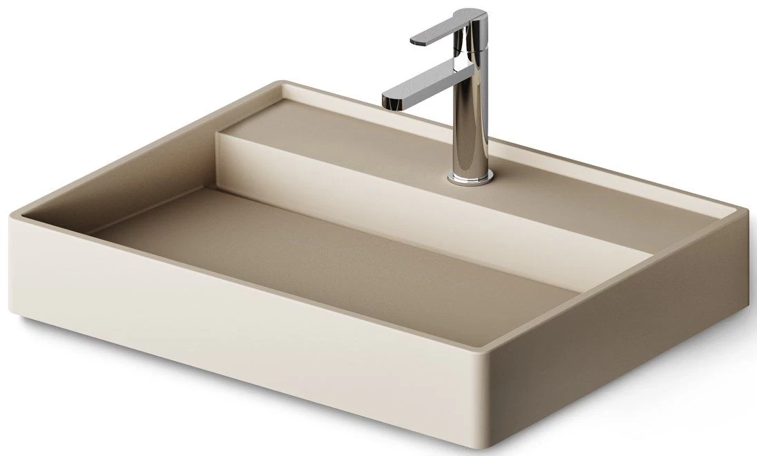 Praustuvas Paa Infinity 600 SilkSTONE® 60x47 cm, matte caffelatte spalva, IINFSM/04
