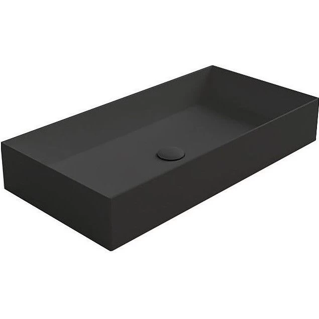 Praustuvas Simas Agile 80x40 cm, juoda matinė, AG80 NERO MATT