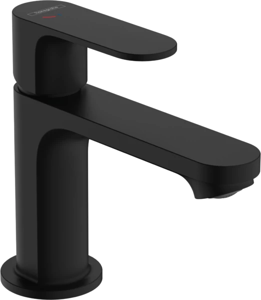 Praustuvo maišytuvas HANSGROHE Rebris S 80 CoolStart EcoSmart+ su dugno vožtuvu, matinis juodas, 72586670