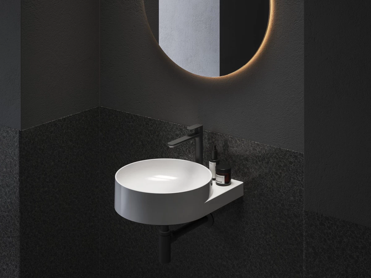 Praustuvo maišytuvas Ravak Eleganta 220 mm be dugno vožtuvo, Black Matt X070387