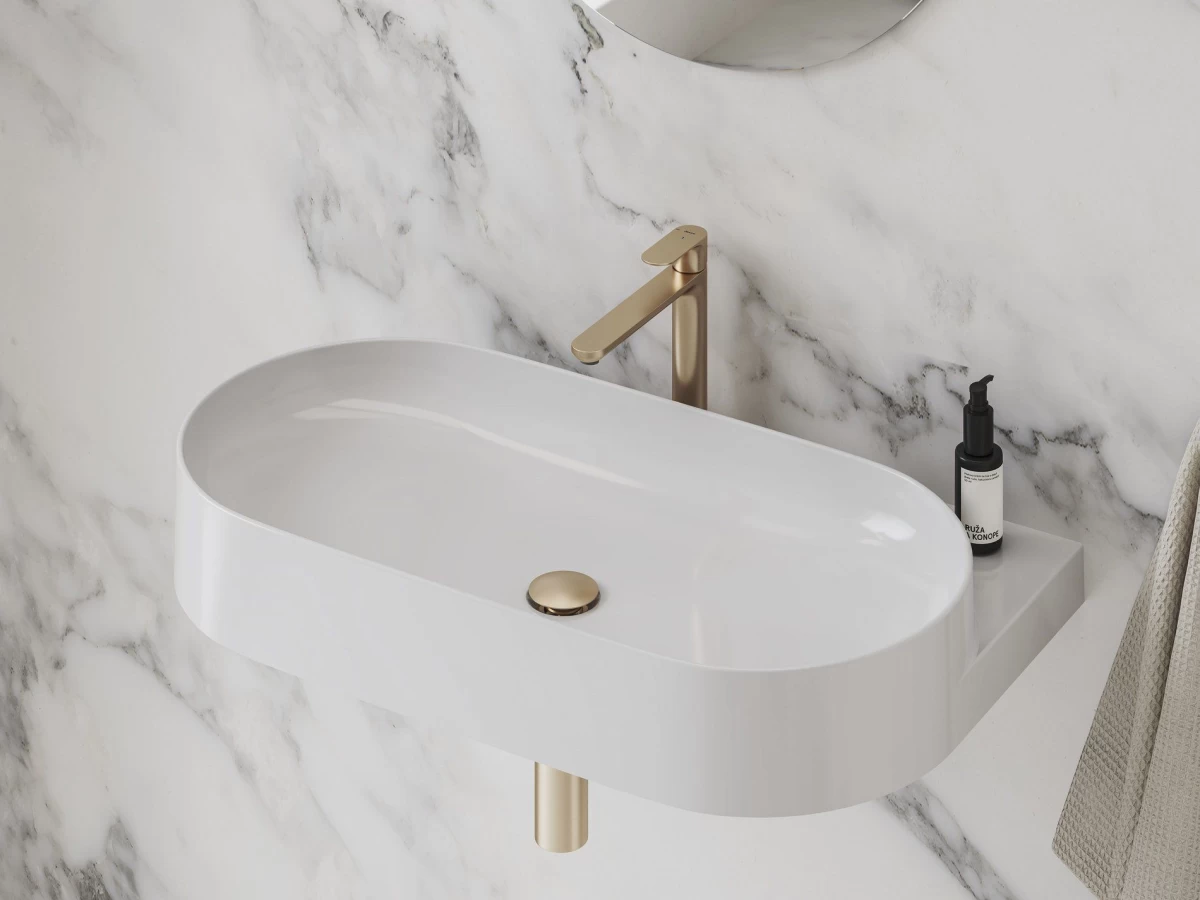 Praustuvo maišytuvas Ravak Eleganta BeCool 220 mm be dugno vožtuvo, Rose Gold Brushed X070418 Praustuvo maišytuvas Ravak Eleganta BeCool 220 mm be dugno vožtuvo, Rose Gold Brushed X070418