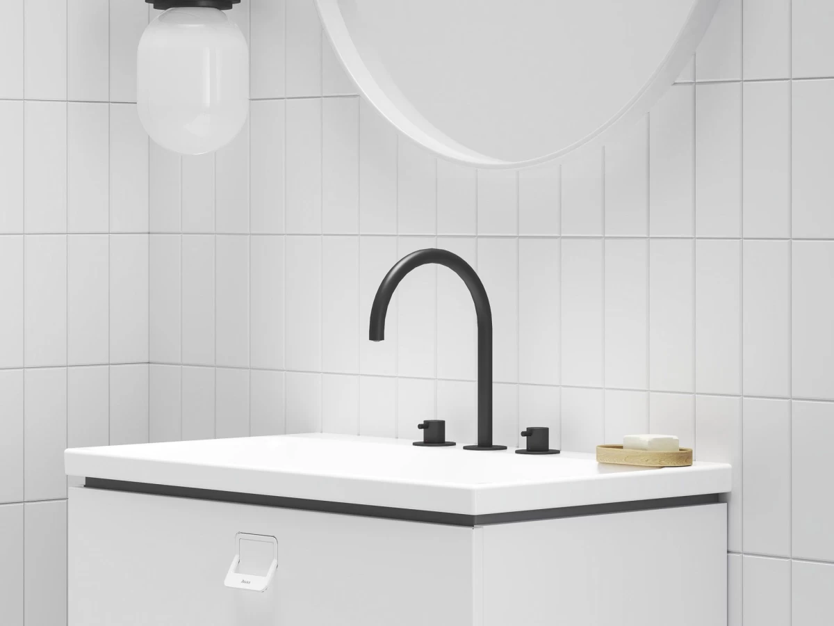 Praustuvo maišytuvas Ravak Espirit 270 mm, 3 dalių be dugno vožtuvo, Black Matt X070275