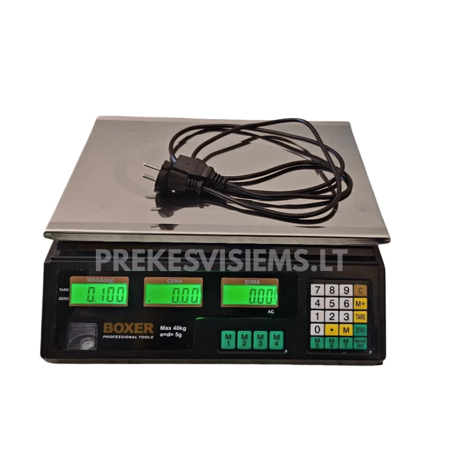 Prekybinės svarstyklės 40kg Boxer, BX-3411