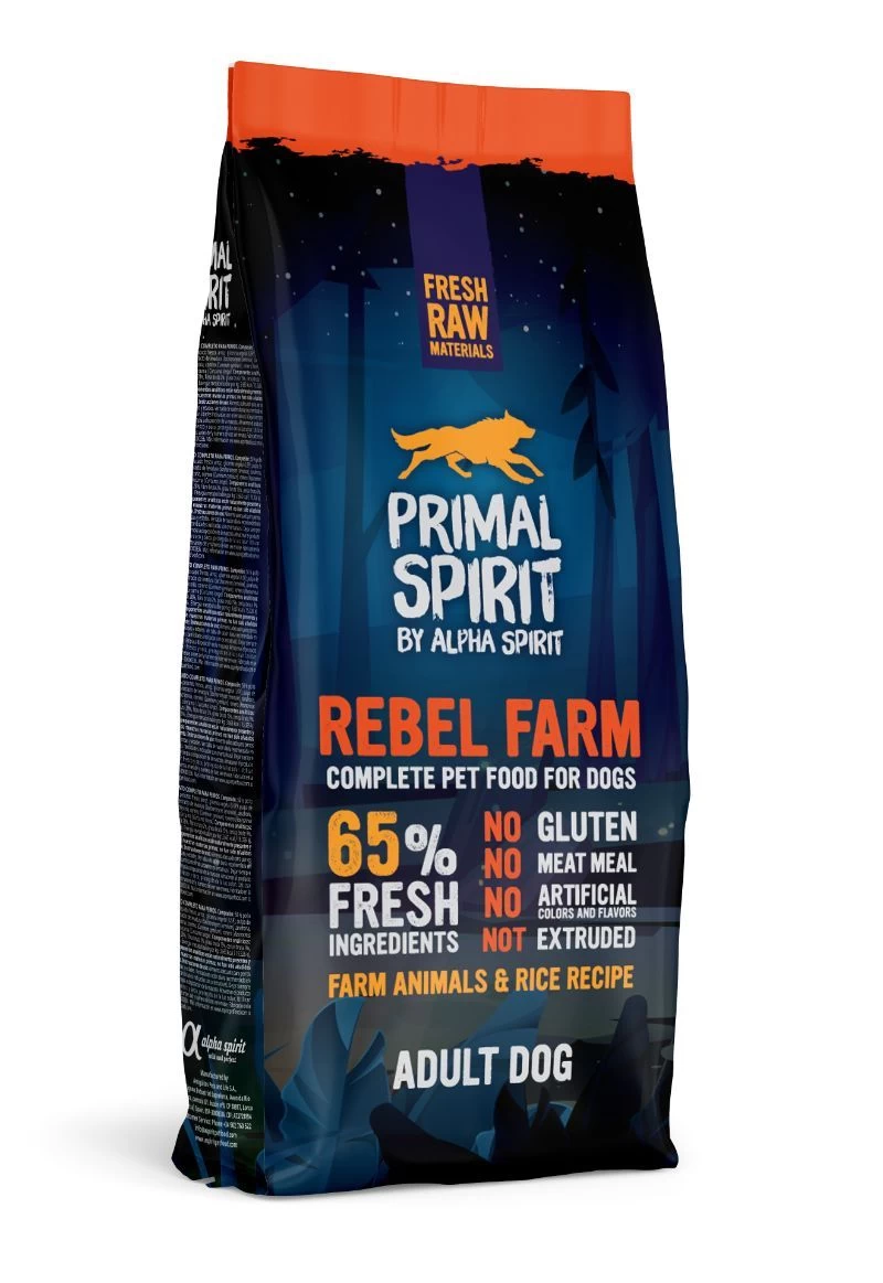 PRIMAL Rebel Farm Adult Dog drėgnas pašaras šunims 12kg, PRIM0312
