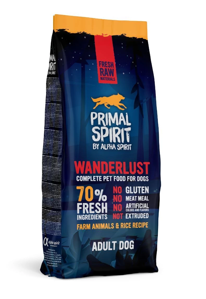 PRIMAL Wanderlust Adult Dog drėgnas pašaras šunims 12kg, PRIM0112