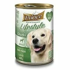 PRINCE Lifestyle visavertis šlapias ėdalas šunims su ėriena, 405g