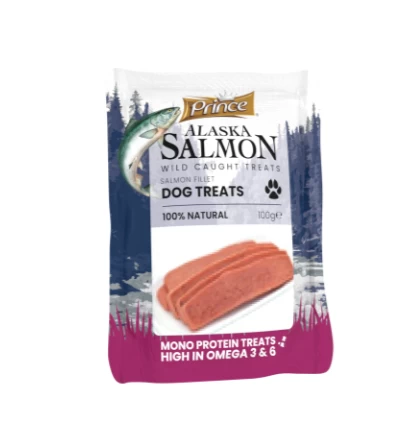 PRINCE skanukai šunims Aliaskos lašišos filė 100g