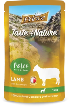 PRINCE Taste of Nature Paleo šlapias ėdalas šunims ėriena/rozmarinai, 150g