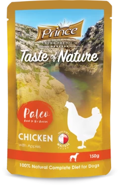 PRINCE Taste of Nature Paleo šlapias ėdalas šunims vištiena/obuoliai, 150g