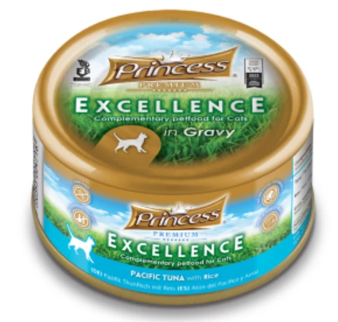 PRINCESS Excellence aukštos kokybės šlapias ėdalas katėms tunas/ryžiai padaže 70g