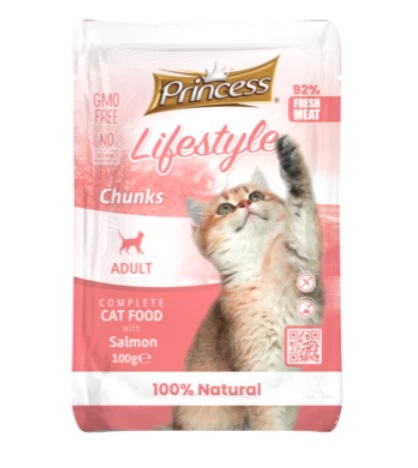 PRINCESS Lifestyle šlapias ėdalas katėms su lašiša 100g