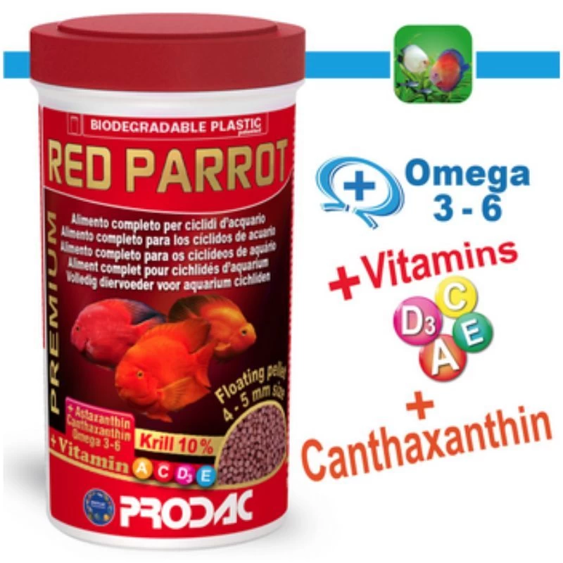 PRODAC RED PARROT granulės raudonoms žuvims 250ml 110g, RP250.1