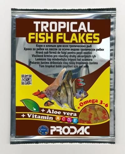 PRODAC TROPICAL FISH FLAKES dribsniai tropinėms žuvims 12g (24), TROP12.02
