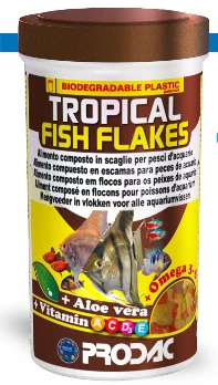 PRODAC TROPICAL FISH FLAKES dribsniai tropinėms žuvims 250ml 50g, TROP250.1