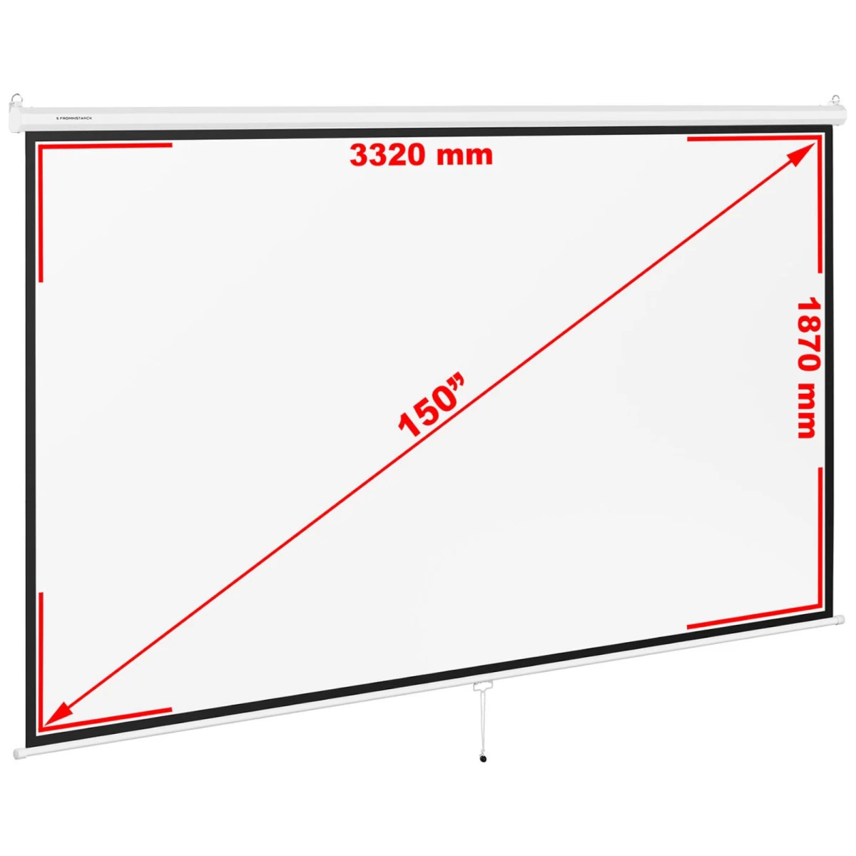 Projektoriaus Ekranas Pusiau Automatinis Sieninis Lubinis Matinis Baltas 150'' 340x210 Cm 16:9 Projektoriaus Ekranas Pusiau Automatinis Sieninis Lubinis Matinis Baltas 150'' 340x210 Cm 16:9