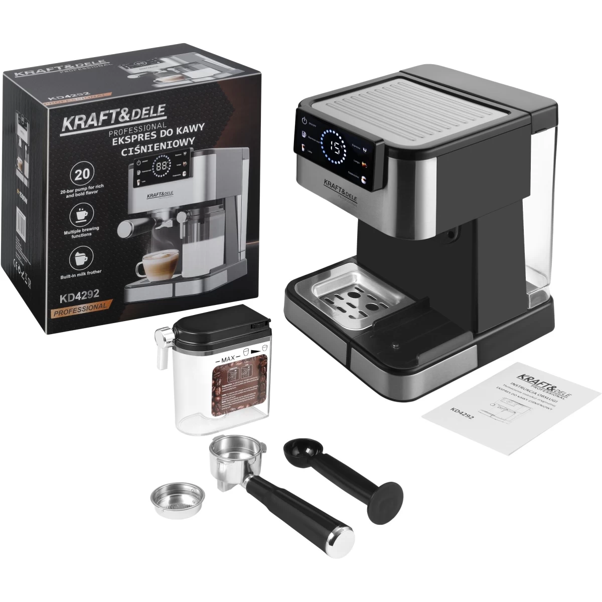 Pusiau automatinis kavos aparatas LCD Kraft&amp;Dele, KD4292
