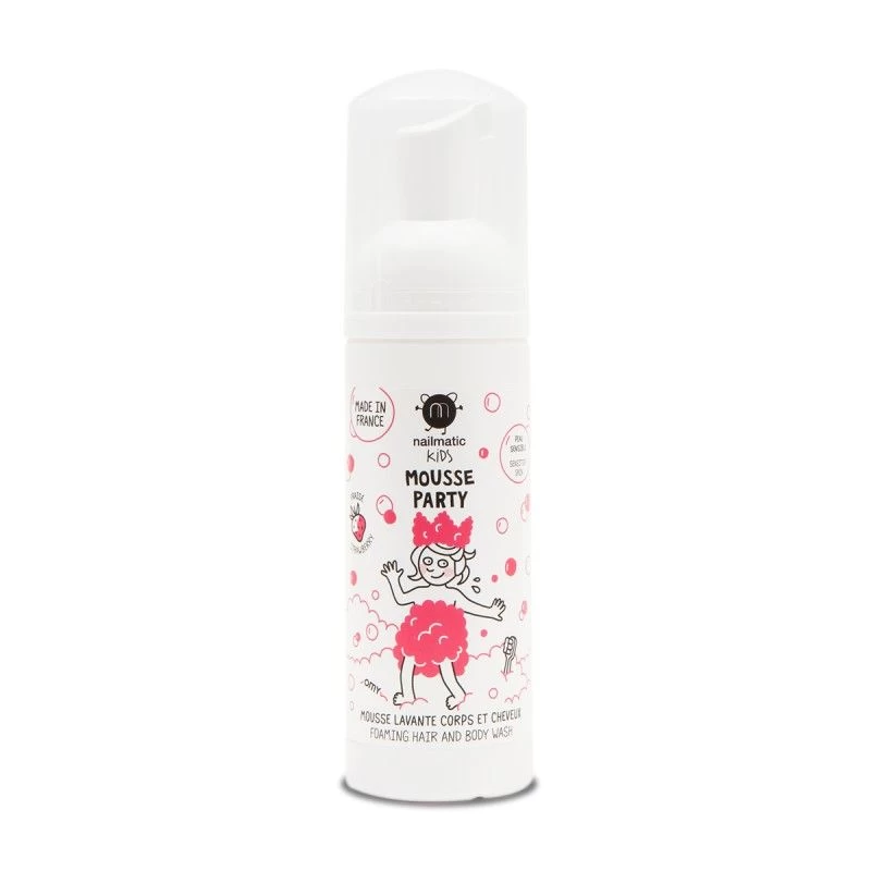 Putojantis plaukų ir kūno prausiklis STRAWBERRY Mousse Party, 150ml