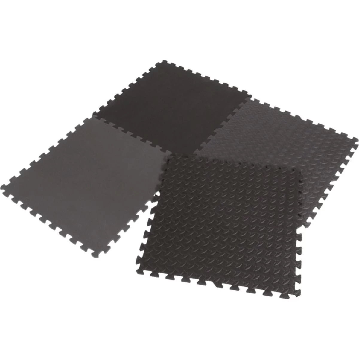 Putplasčio Dėlionės Kilimėlis Eva 60x60 Kpl. 4 Vnt. 12 Mm Enero Fit Juodas