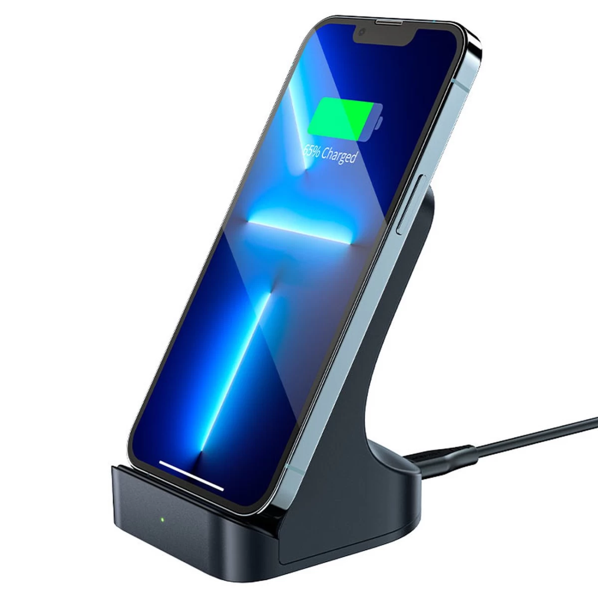 Qi Belaidis Indukcinis įkroviklis 15w + Telefono Stovas Pilkos Spalvos