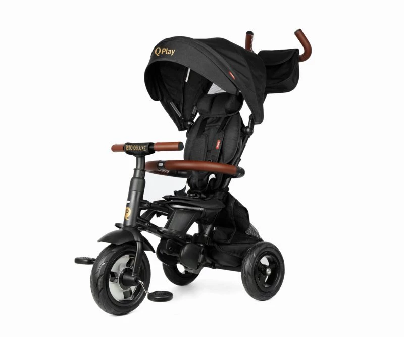 qplay Triratis rito Deluxe Guminis Juodas