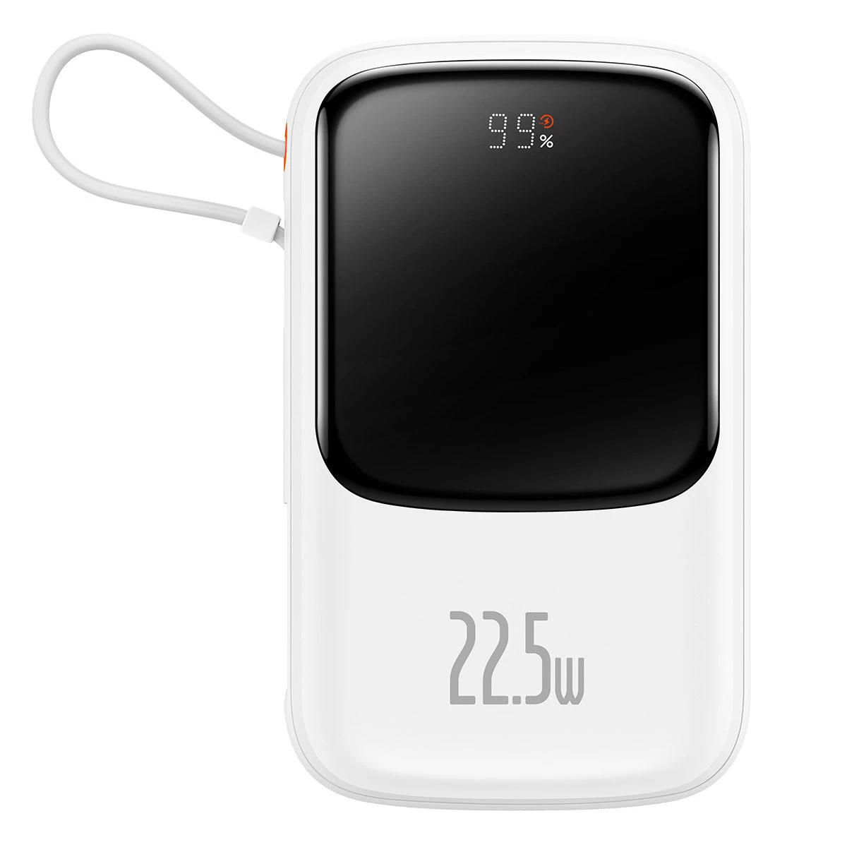 Qpow Powerbank 10000mah Integruotas C Tipo Usb Laidas 22,5w Greitasis įkrovimas Baltas