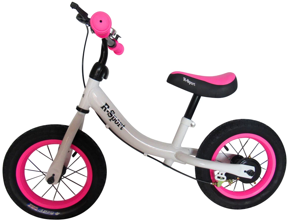 R3 Rožinės Ir Baltos Spalvos R-sport 12&#039;&#039; Krosinis Dviratis Su Stabdžiu, Varpeliu