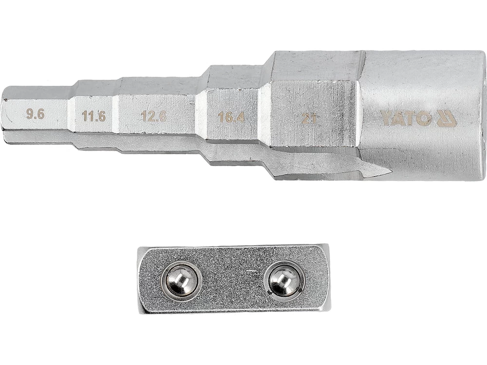 Raktas pakopinis | su adapteriu | 9.6 / 11.6 / 12.7 / 16.4 / 21 mm (YT-03319)