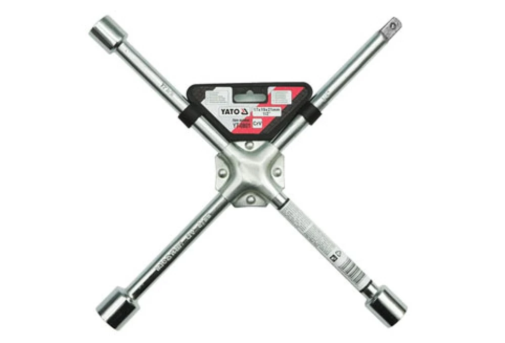 Raktas ratams Cr-V, sustiprintas kryžius 17x19x21x1/2, Yato (YT-0801)