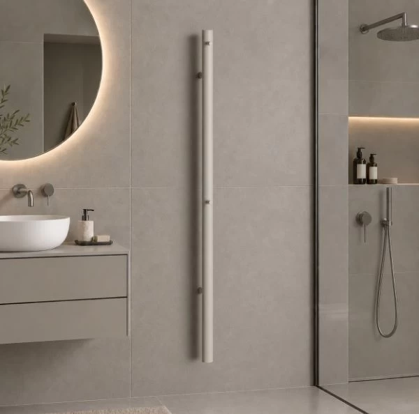 Rankšluosčių džiovintuvas Očenašek 1TT 40x1300 mm, 2 kabliukai, Silk grey RAL 7044