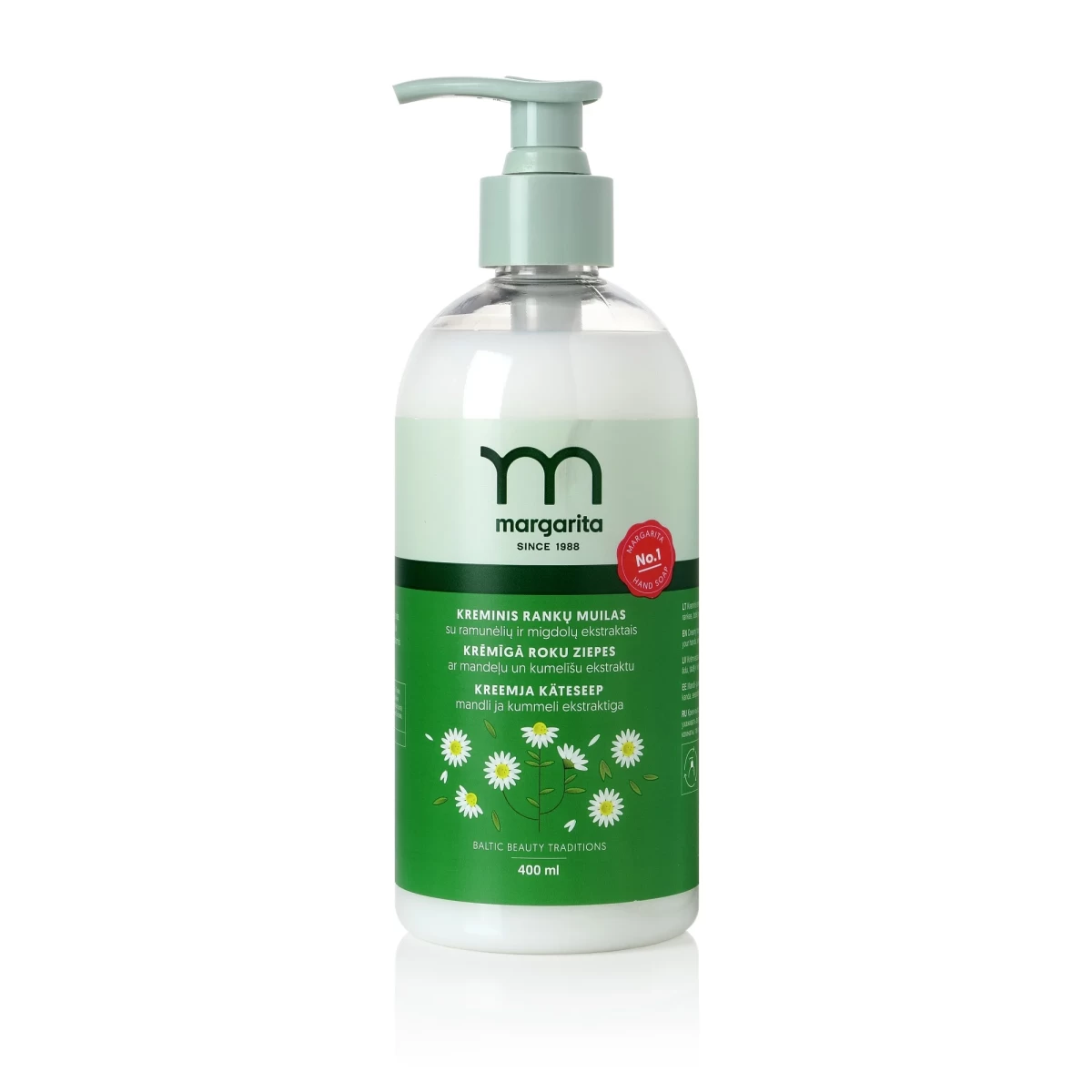 Rankų muilas MARGARITA, 400ml midolų ir ramunėlių kvapo