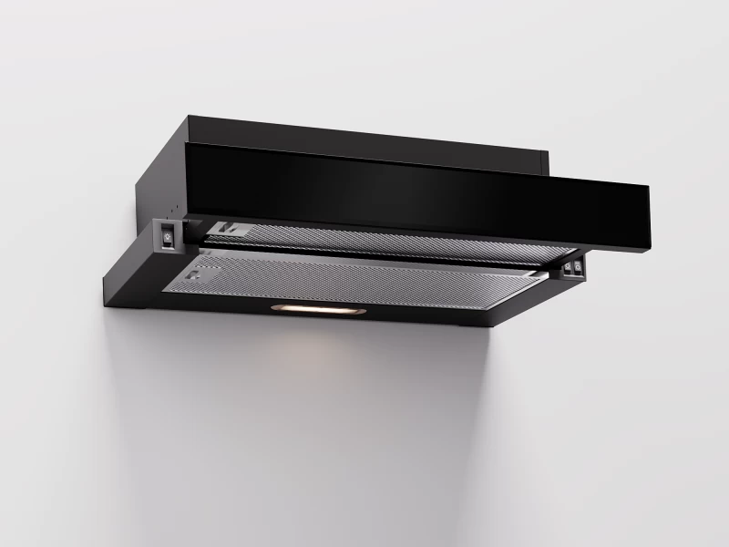 Recirkuliacinis 60 cm gartraukis Schlosser 3062-60VR10GLB (Black Glass), juodas