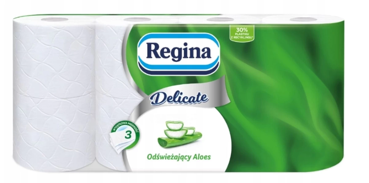 regina Aloe Vera Tualetinis Popierius, 8 Ritinėliai.