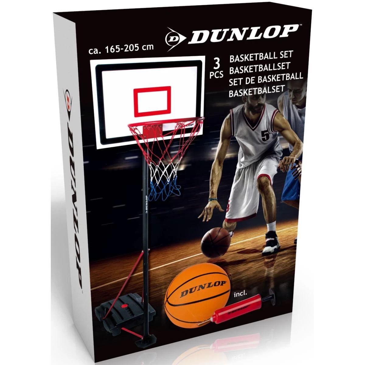 Reguliuojamas Krepšinio Kamuolio Rinkinys Dunlop 1,65-2,05 M 3in1