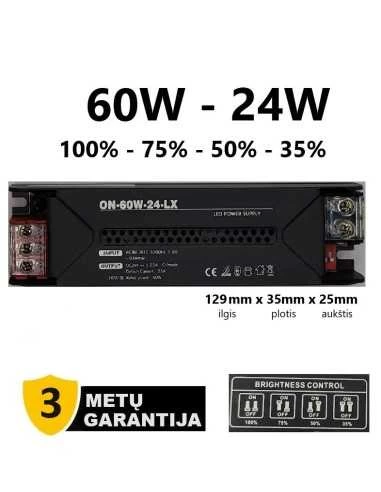 Reguliuojamas LED maitinimo šaltinis - 24V - 60W
