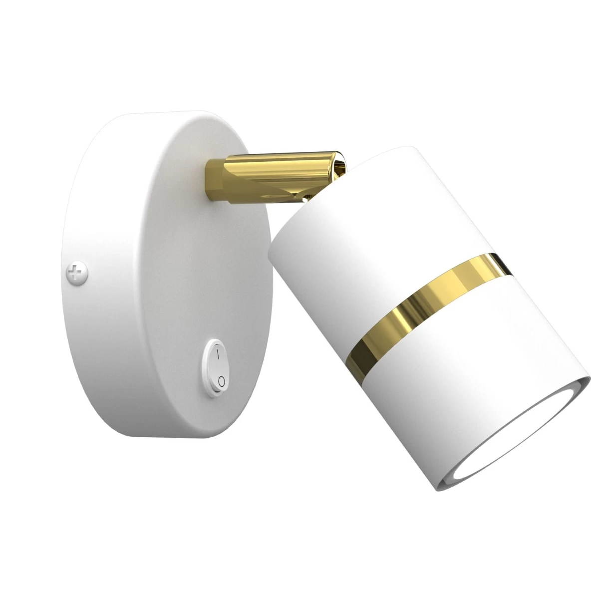 Reguliuojamas Sieninis šviestuvas Su Jungikliu G10 White - Gold.