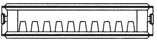 Renovacinis plieninis radiatorius HM 21C-AT-55-0800, prijungimas šoninis