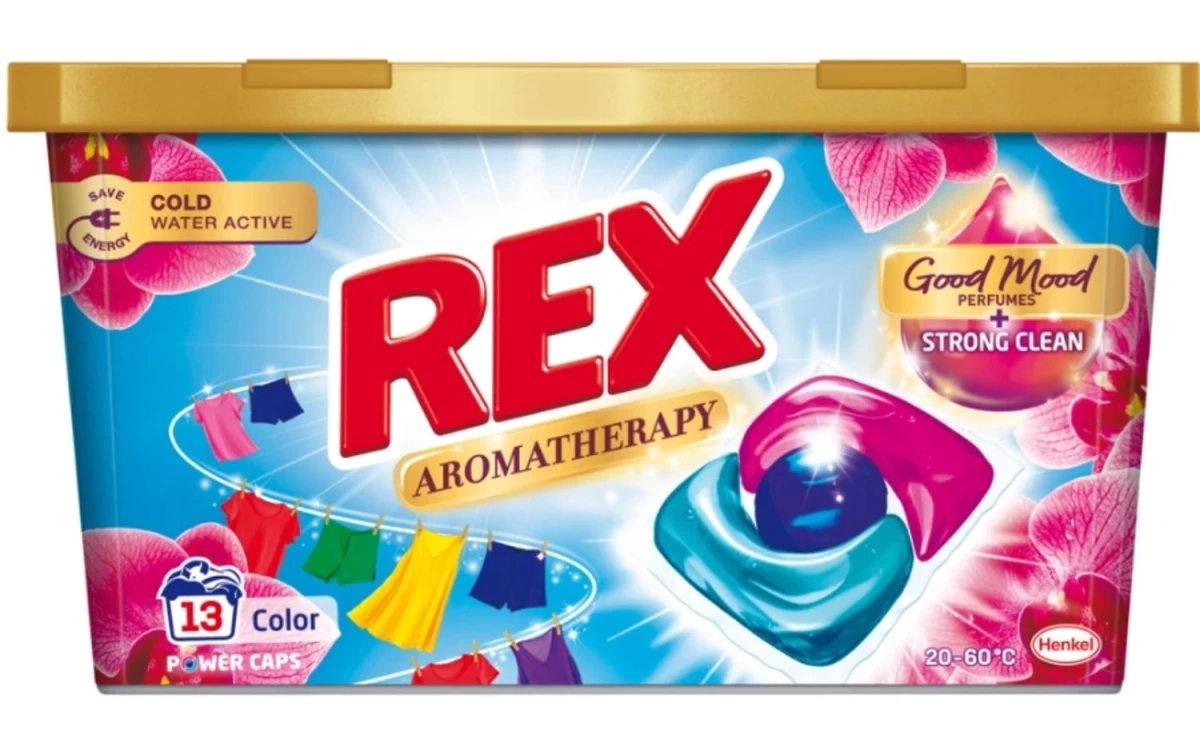rex Aromatherapy Orchid Color Spalvotų Ir Tamsių Audinių Skalbimo Kapsulės, 13 Vnt.
