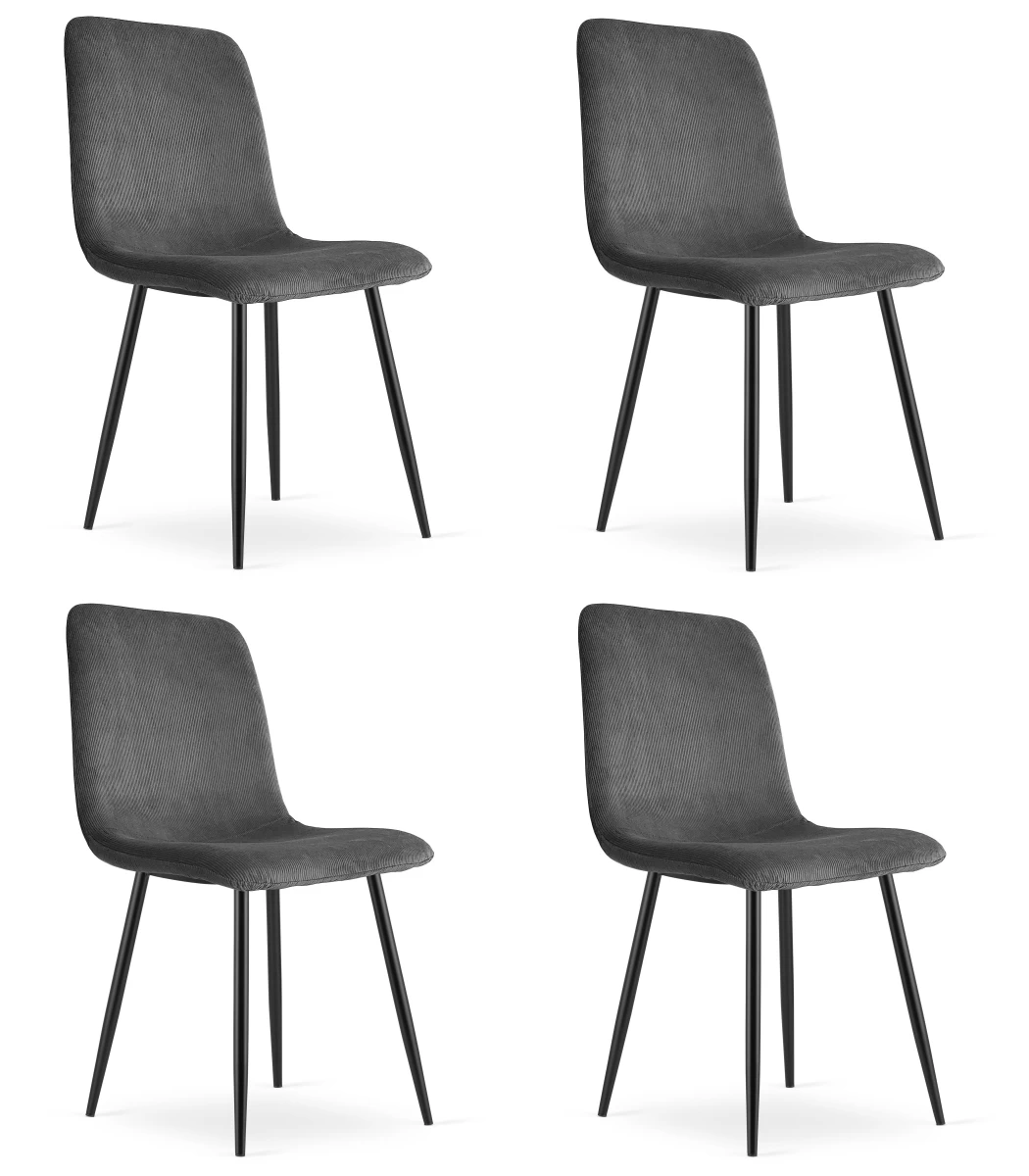 rift Kėdė - Pilkas Velvetas / Juodos Kojos X 4