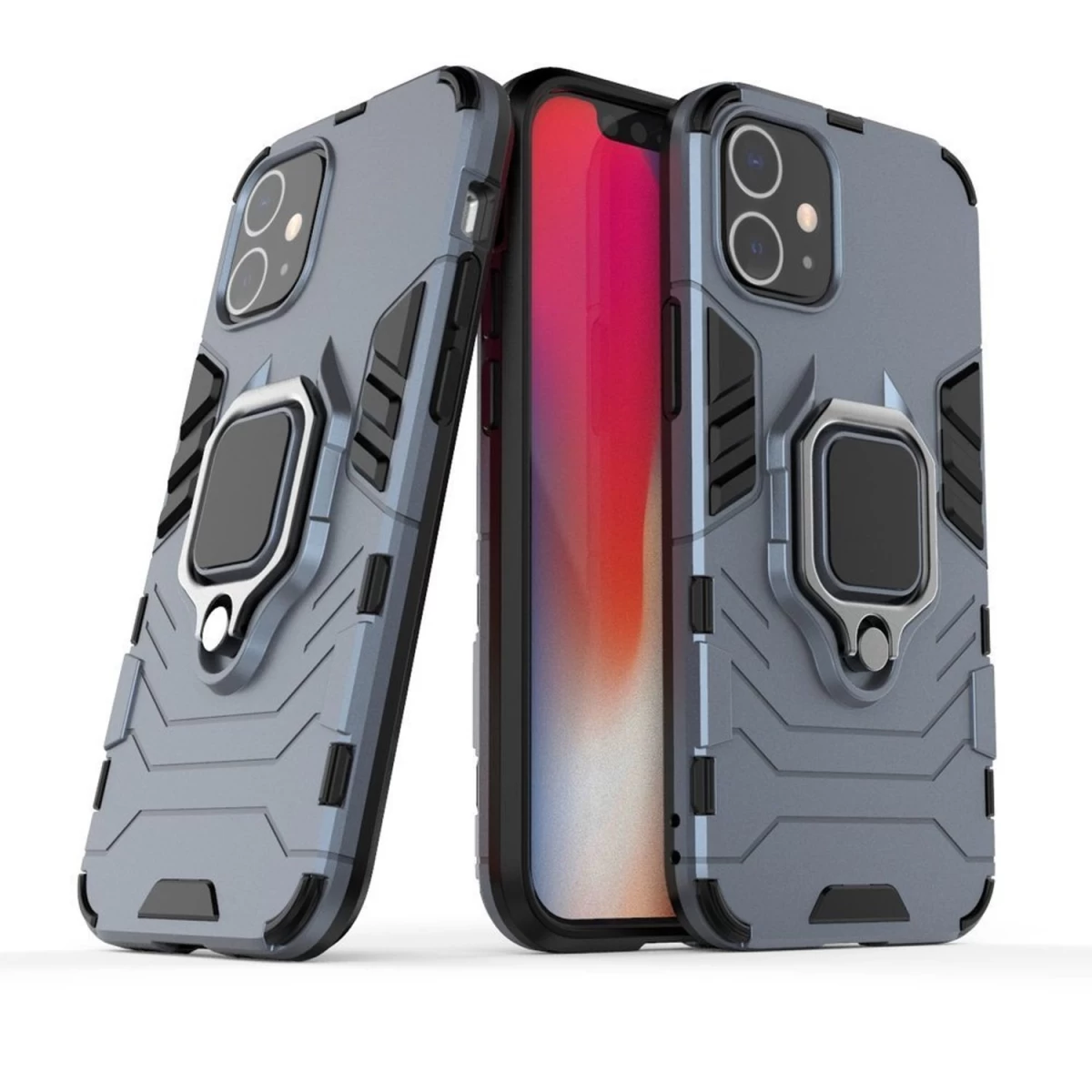ring Armor Hibridinis šarvuotas Dėklas + Magnetinis Laikiklis iphone 12 Mini, Mėlynas