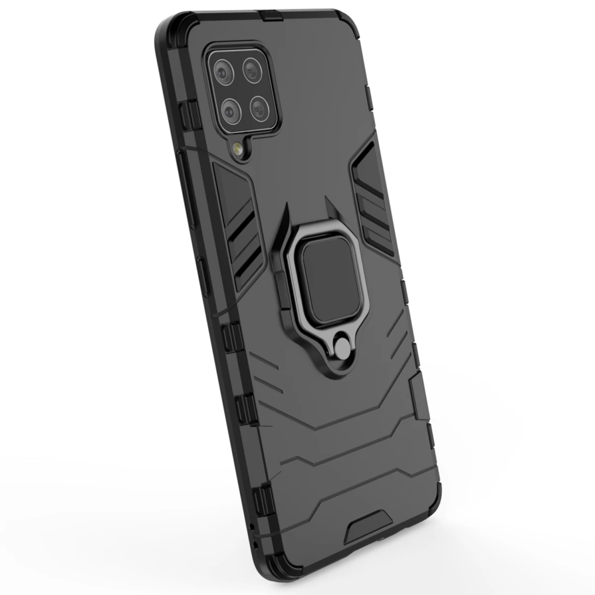 ring Armor Hibridinis šarvuotas Dėklas + Magnetinis Laikiklis samsung Galaxy A42 5g, Juodas