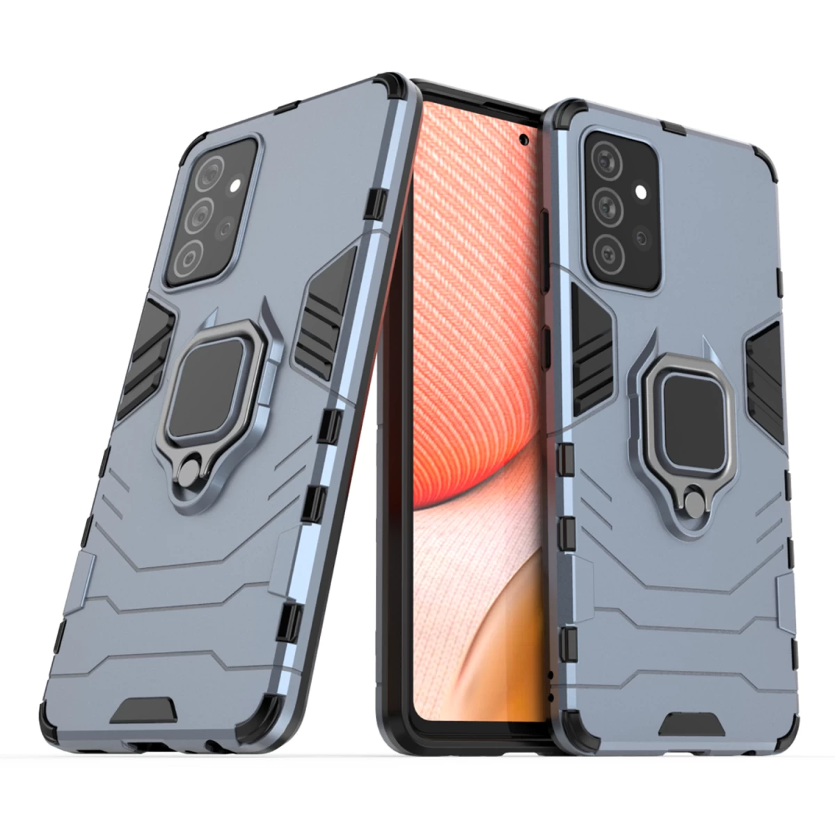 ring Armor Hibridinis šarvuotas Dėklas + Magnetinis Laikiklis samsung Galaxy A72 4g Mėlynas