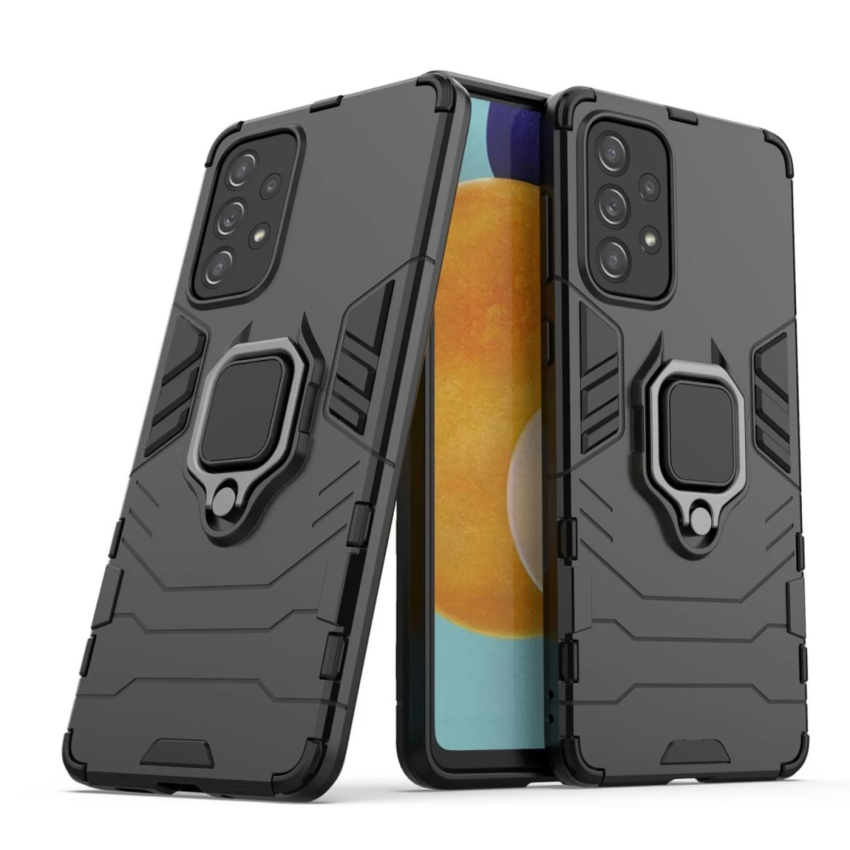 Ring Armor šarvuotas Hibridinis Dėklas + Magnetinis Laikiklis Samsung Galaxy A73 Juodas