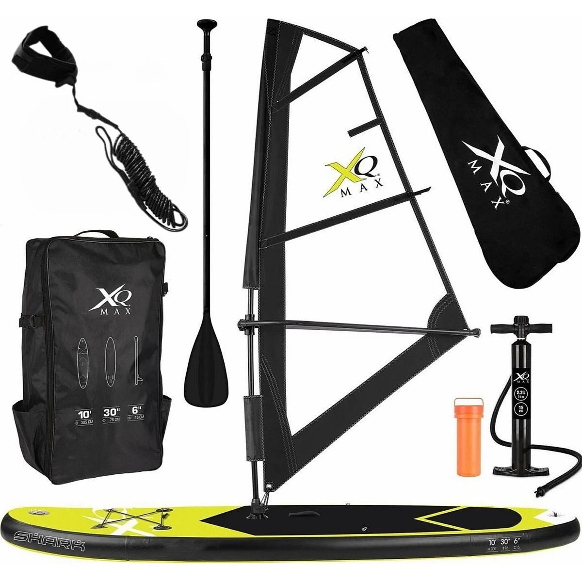 Rinkinys - Sup 150kg Sup Surf 305x76x15cm Draugas Su černos Spalvos Paviršiumi