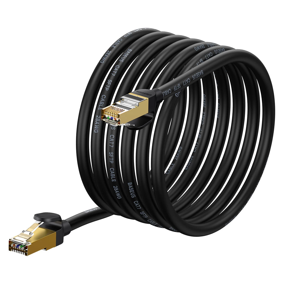 Rj45 10gbps 10gbps Cat 7 Speed Seven Tinklo Kabelis 5 M Juodas