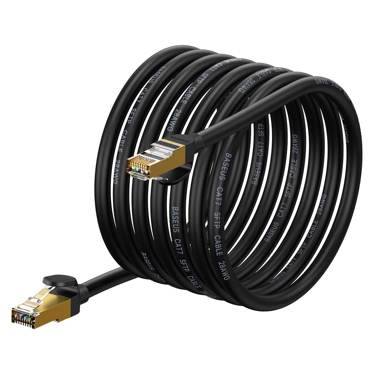 Rj45 10gbps 10gbps Cat 7 Speed Seven Tinklo Sujungimo Laidas 8 M Juodas