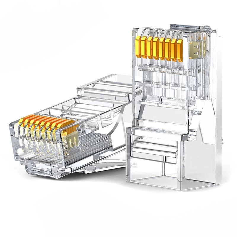 Rj45 8p8c Cat 6 Aiškių Kištukų Rinkinys 10 Vnt.