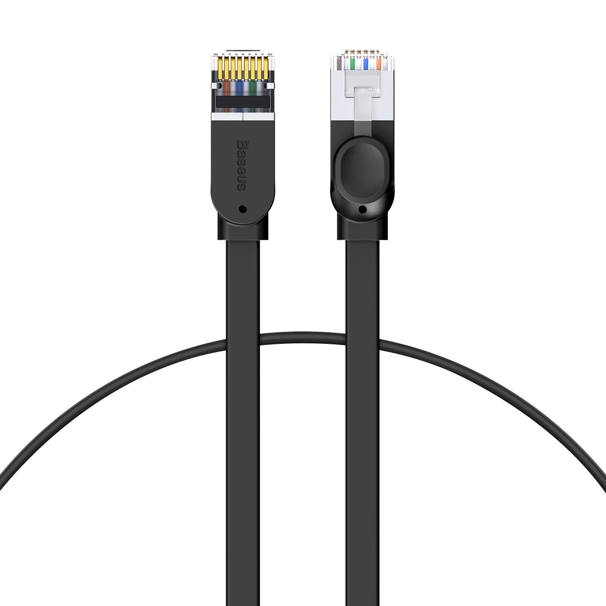 Rj45 Plokščias Didelės Spartos Ethernet Cat6 Tinklo Kabelis 0,5 M - Juodas