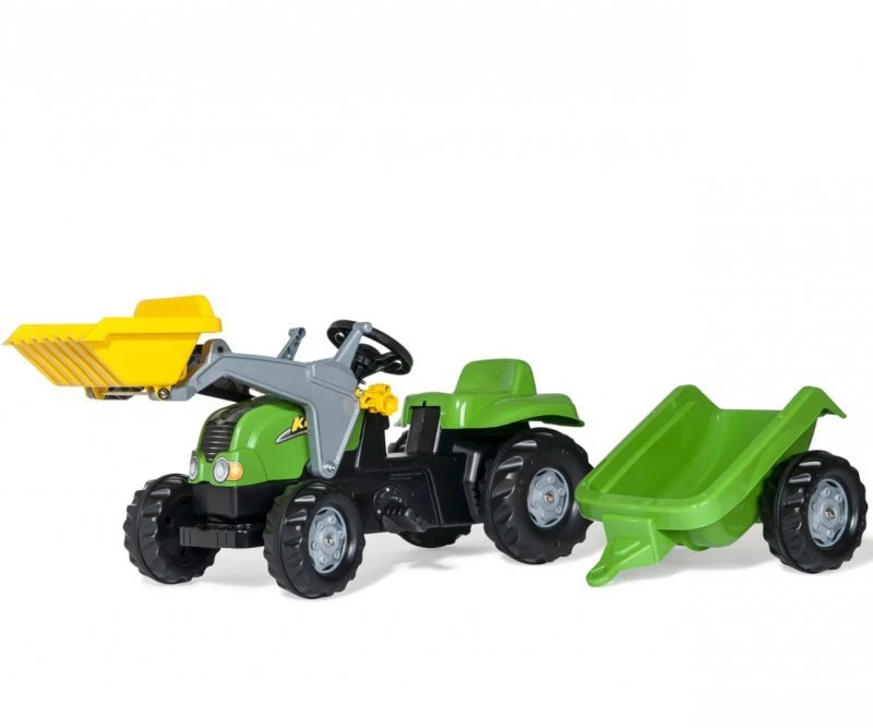 Rolly Toys 023134 Rolly Kid X Traktorius Su Kaušu Ir Priekaba, žalias